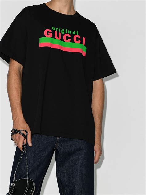 gucci t shirt logo print|gucci graphic t shirt.